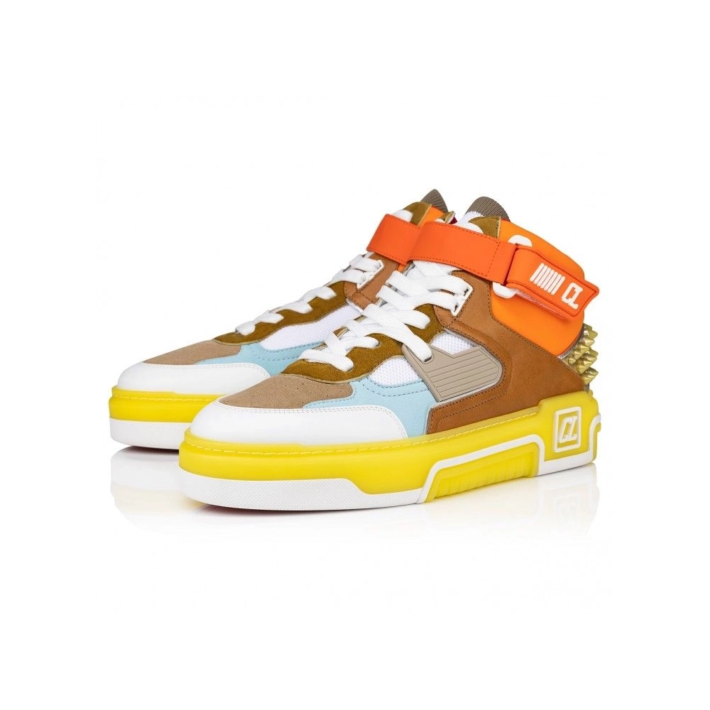 Cheap Christian Louboutin Astroloubi Mid High-Top Sneakers Multicolor on Sale, Discount CL Shoes Outlet Online