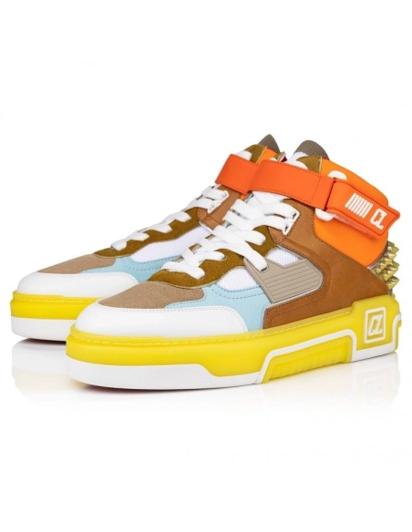 Cheap Christian Louboutin Astroloubi Mid High-Top Sneakers Multicolor on Sale, Discount CL Shoes Outlet Online