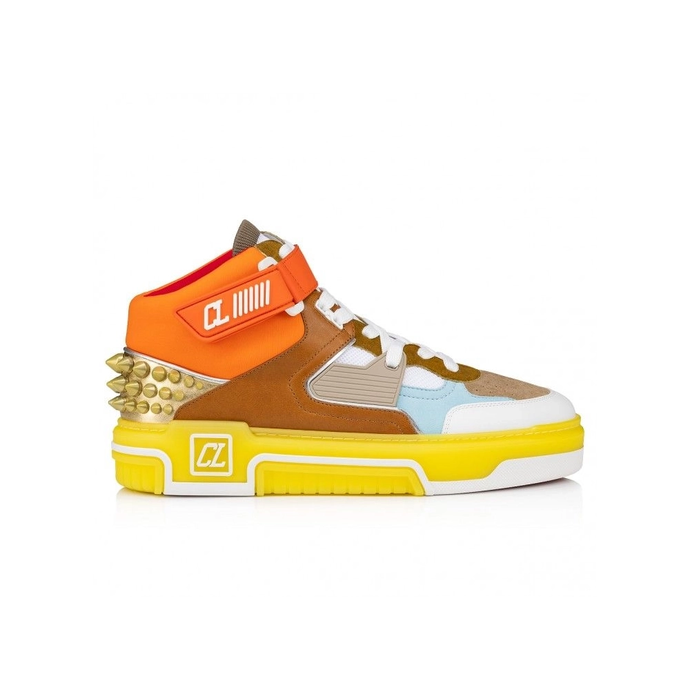Cheap Christian Louboutin Astroloubi Mid High-Top Sneakers Multicolor on Sale, Discount CL Shoes Outlet Online