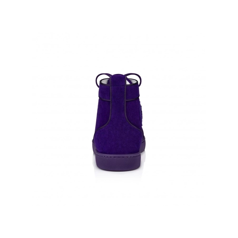 Discount Christian Louboutin Louis Orlato High-Top Sneakers Veau Velours Jacaranda Outlet, Cheap CL Shoes for Sale