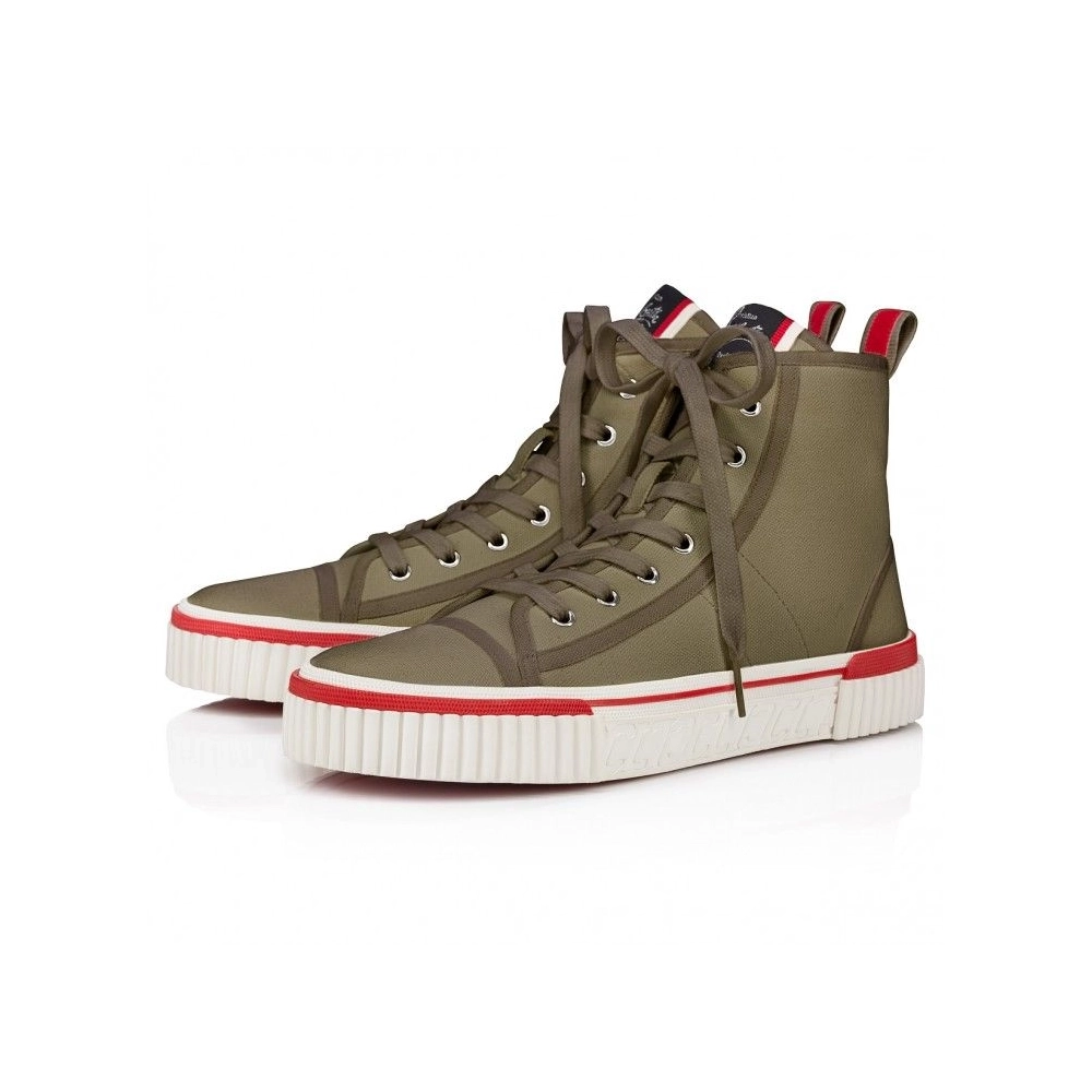 Discount Christian Louboutin Pedro High-top sneakers Fabric Sierra, Cheap Christian Louboutin Shoes for Sale