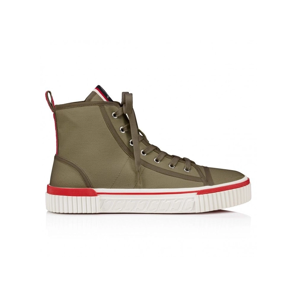 Discount Christian Louboutin Pedro High-top sneakers Fabric Sierra, Cheap Christian Louboutin Shoes for Sale