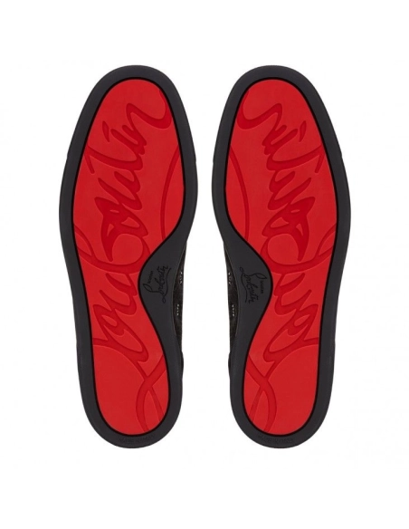 Replica Christian Louboutin Louis High-Top Sneakers Patent Calf Leather Black, Fake Christian Louboutin Shoes