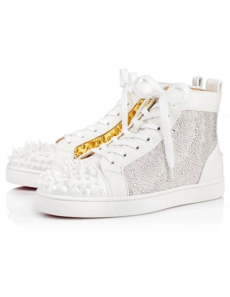 cheap Christian Louboutin High-top No Limit Flat Latte gold Calf Sneaker sale
