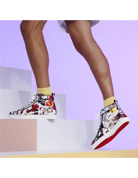 cheap Christian Louboutin High-top Louis Orlato Multi black Claf Sneaker sale