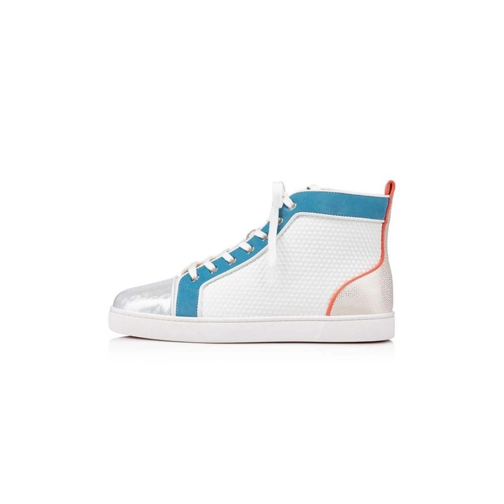 cheap Christian Louboutin High-top Louis Orlato Bianco panorama Leather sale