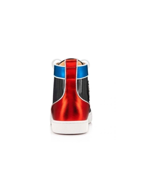 cheap Christian Louboutin High Top Lou Spikes Orlato Version Multi Fabric sale