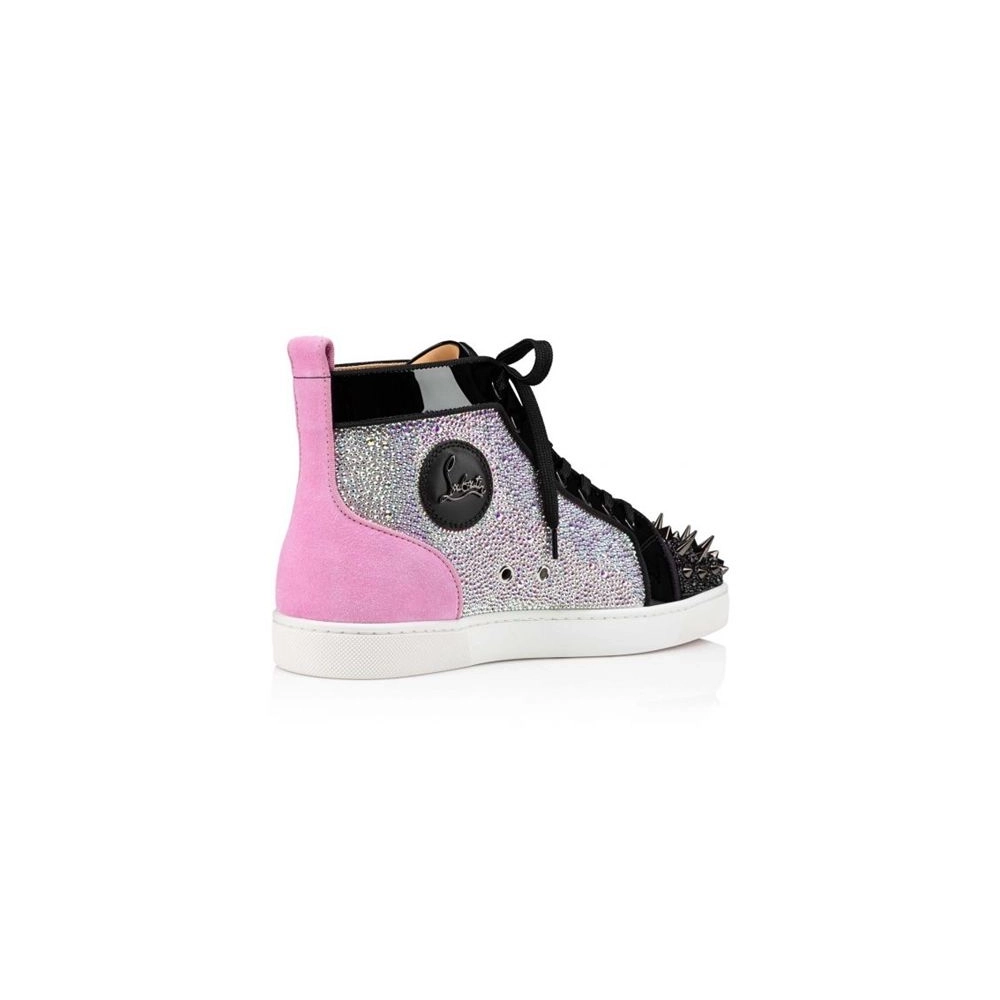 cheap Christian Louboutin High Top Louis Strass Pik Pik Version Multi Suede Leather sale