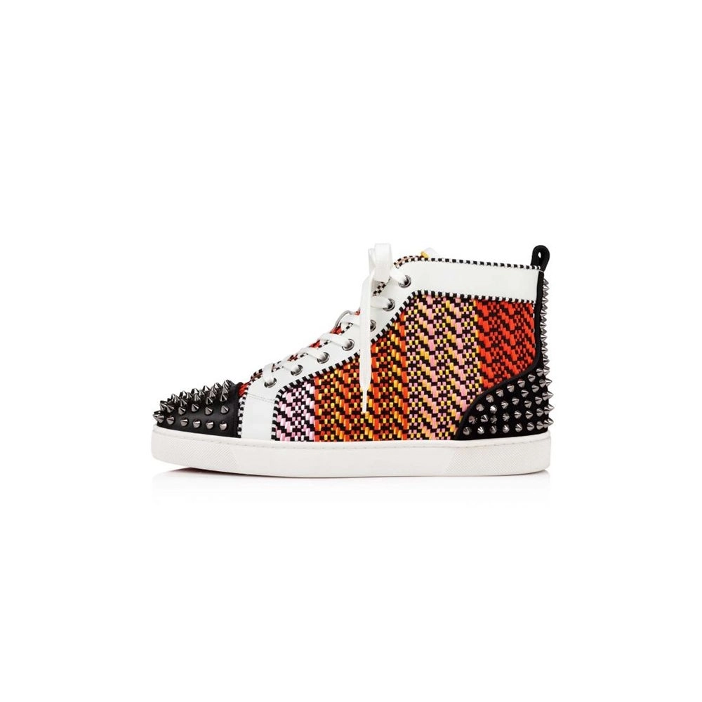 cheap Christian Louboutin High Top Lou Spikes Version Multi Calf sale