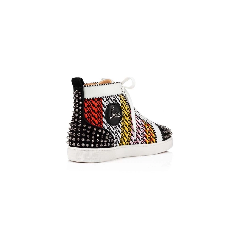 cheap Christian Louboutin High Top Lou Spikes Version Multi Calf sale