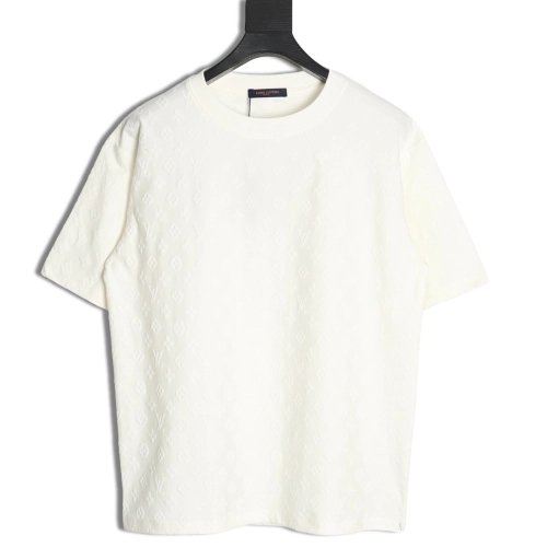 Louis Vuitton full print monogram dark pattern jacquard short sleeve Tshirt,cheap Louis Vuitton