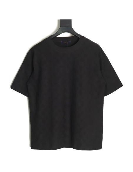 Louis Vuitton full print monogram dark pattern jacquard short sleeve Tshirt,cheap Louis Vuitton