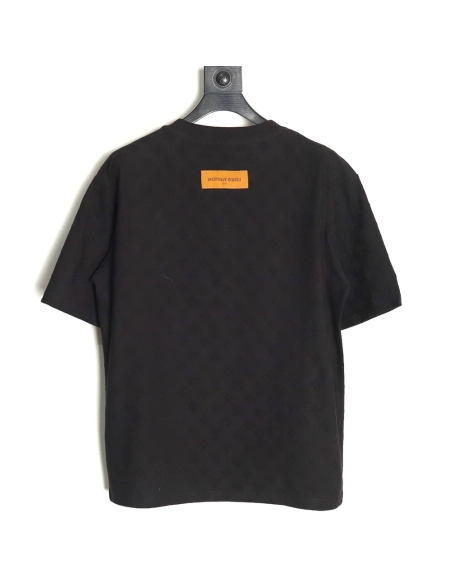 Louis Vuitton full print monogram dark pattern jacquard short sleeve Tshirt,cheap Louis Vuitton