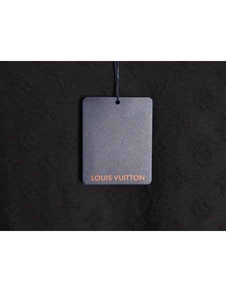 Louis Vuitton full print monogram dark pattern jacquard short sleeve Tshirt,cheap Louis Vuitton