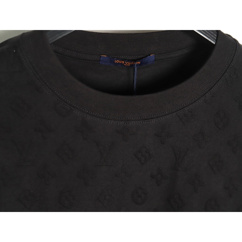 Louis Vuitton full print monogram dark pattern jacquard short sleeve Tshirt,cheap Louis Vuitton