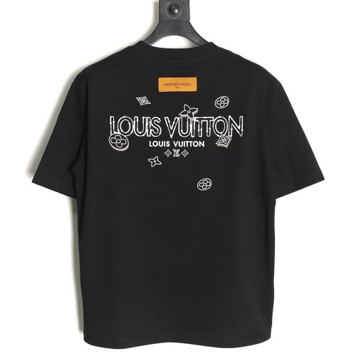 Louis Vuitton fourleaf clover and back logo print shortsleeved Tshirt,cheap Louis Vuitton