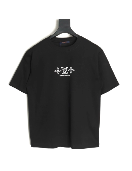 Louis Vuitton fourleaf clover and back logo print shortsleeved Tshirt,cheap Louis Vuitton