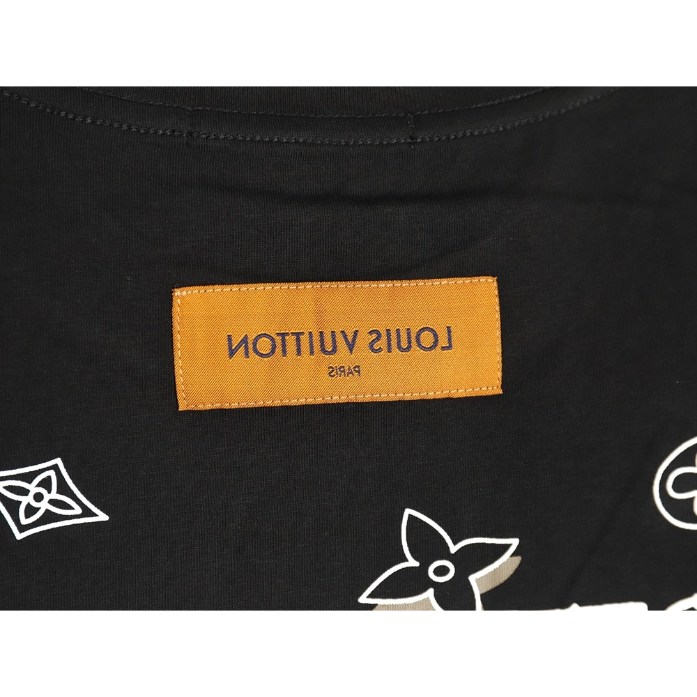 Louis Vuitton fourleaf clover and back logo print shortsleeved Tshirt,cheap Louis Vuitton