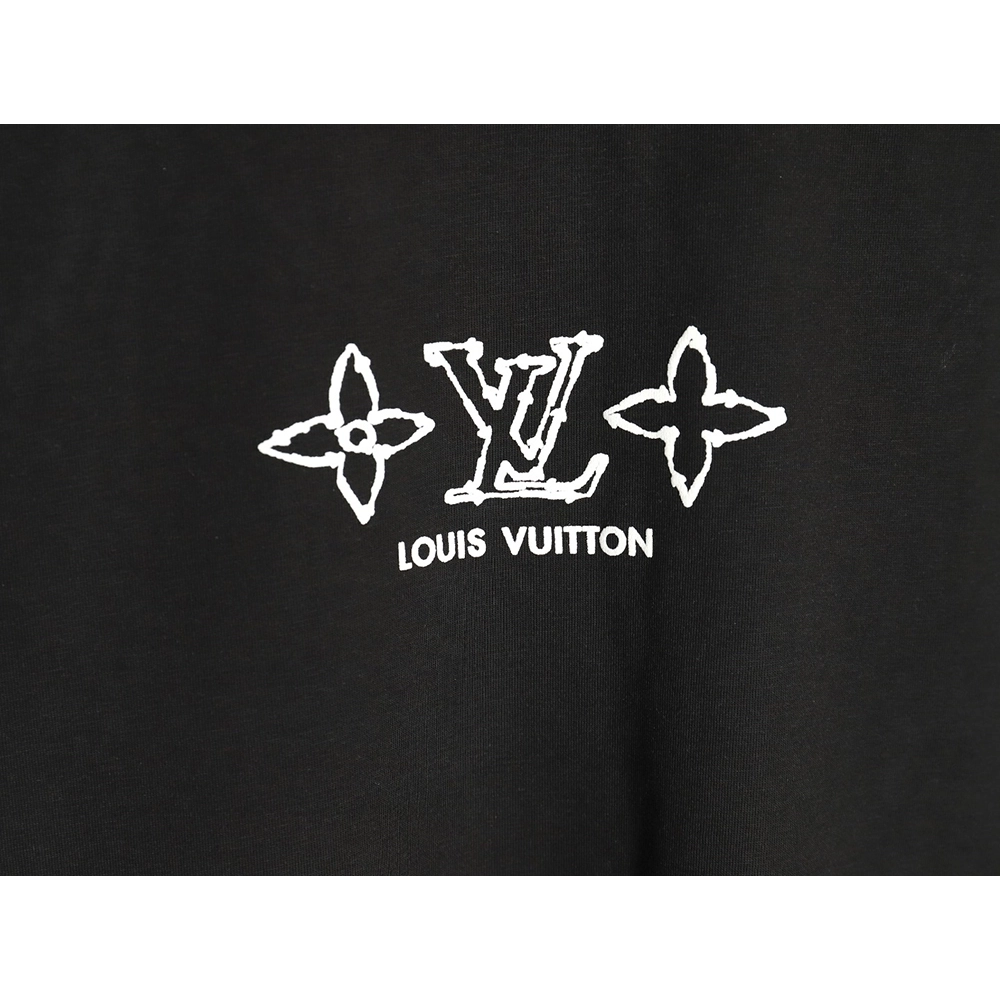 Louis Vuitton fourleaf clover and back logo print shortsleeved Tshirt,cheap Louis Vuitton