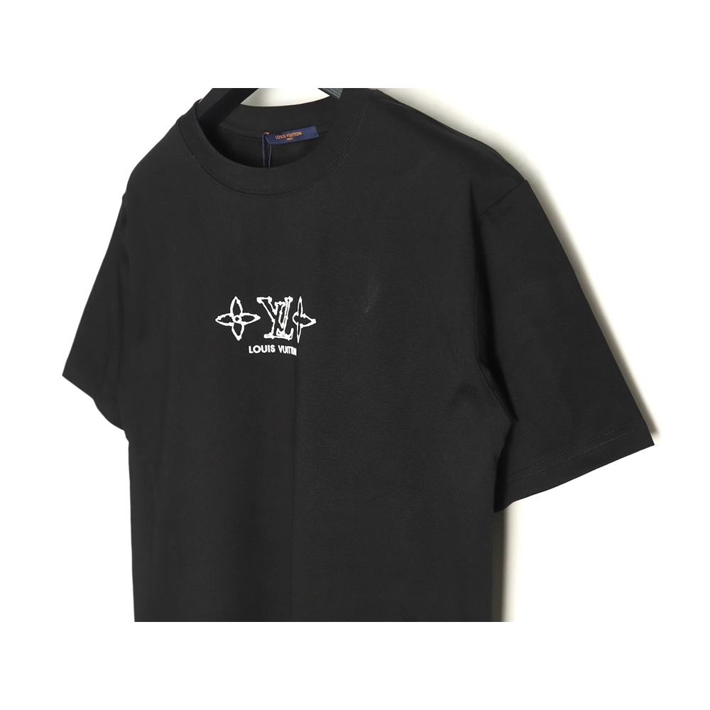 Louis Vuitton fourleaf clover and back logo print shortsleeved Tshirt,cheap Louis Vuitton