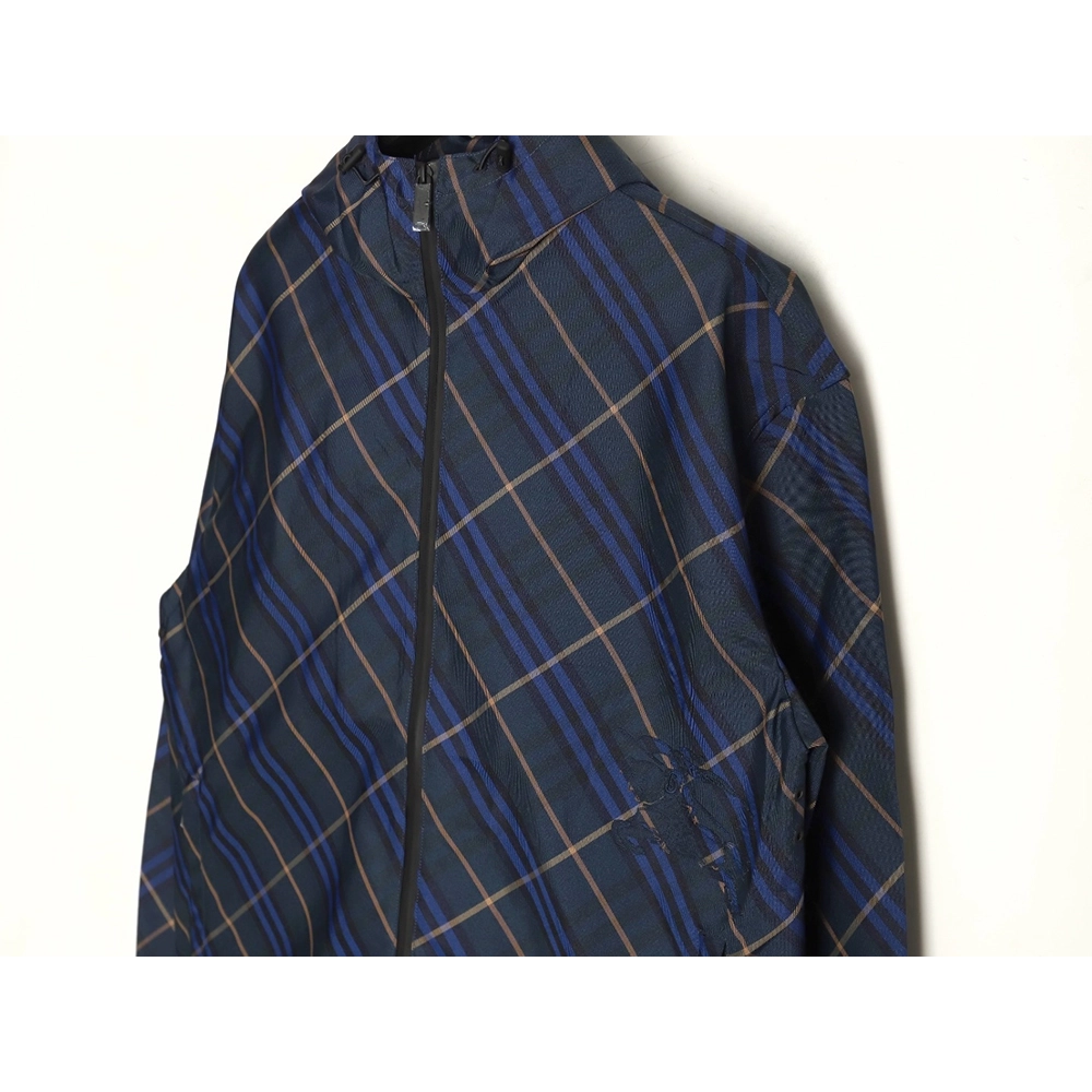 Burberry War Horse Embroidered Check Reversible Zip Jacket,cheap Burberry
