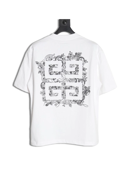 Givenchy floral embroidered lettering logo short sleeves,cheap Givenchy