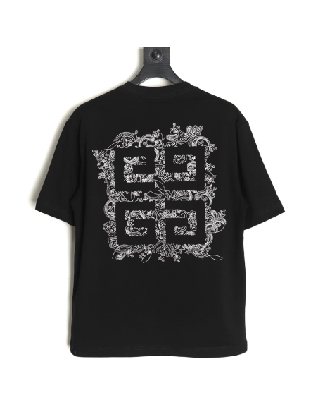Givenchy floral embroidered lettering logo short sleeves,cheap Givenchy