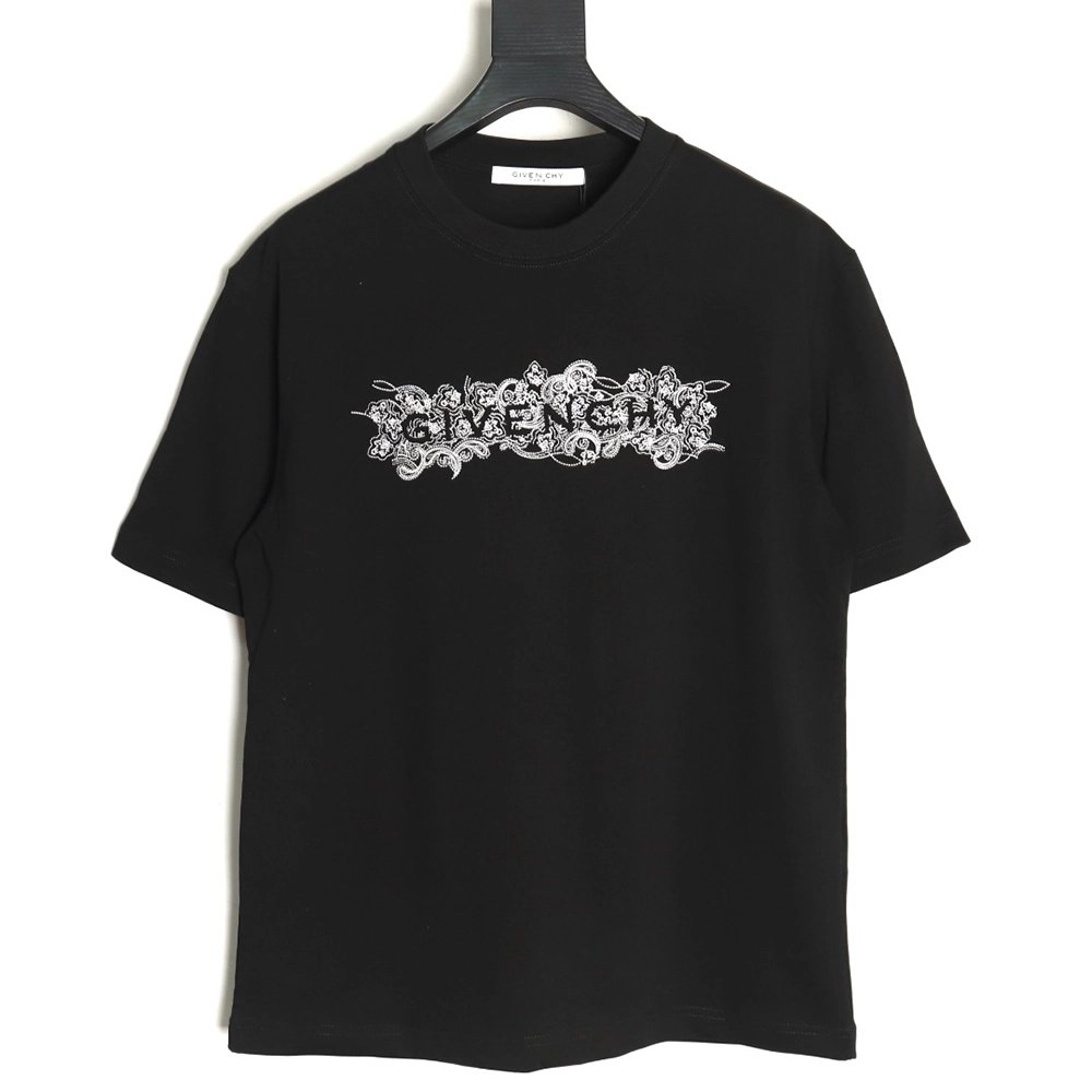 Givenchy floral embroidered lettering logo short sleeves,cheap Givenchy