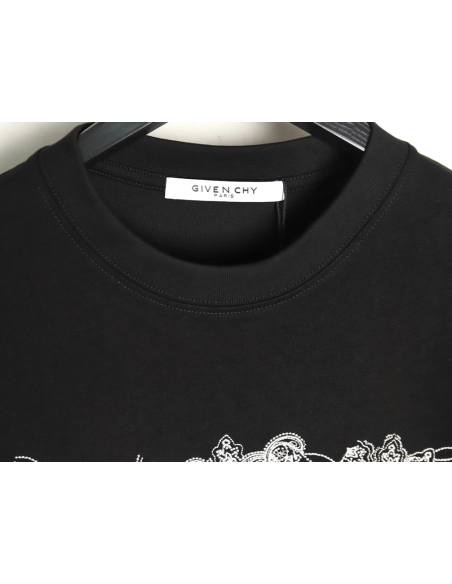 Givenchy floral embroidered lettering logo short sleeves,cheap Givenchy