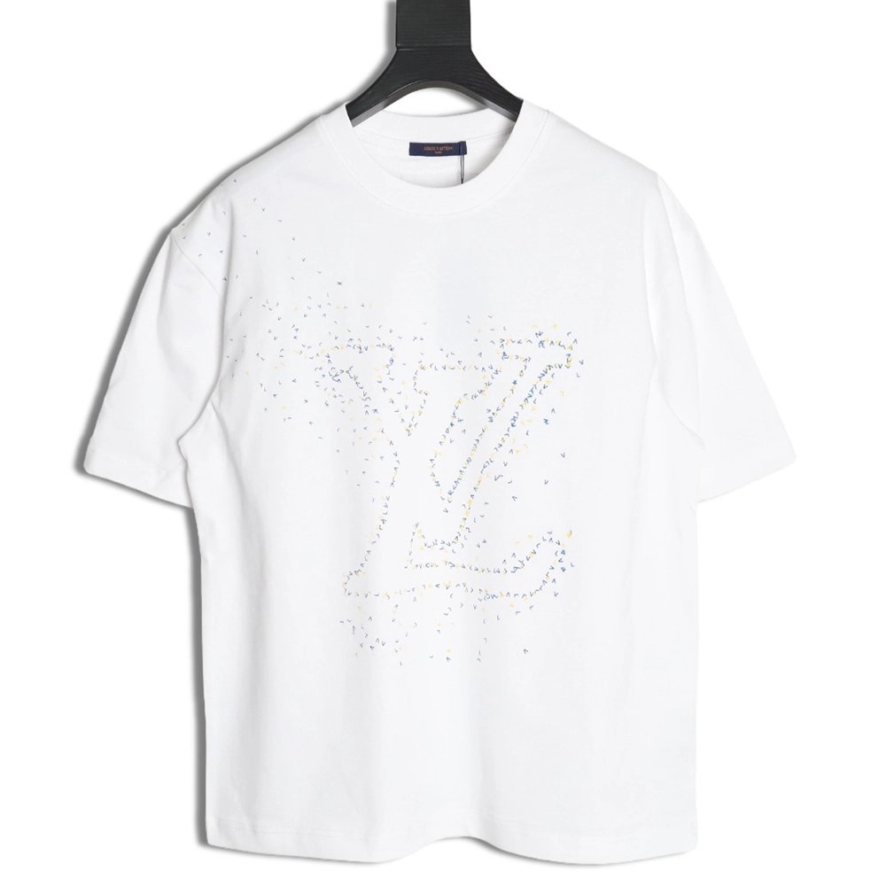 Louis Vuitton small airplane printed letter logo short sleeves,cheap Louis Vuitton