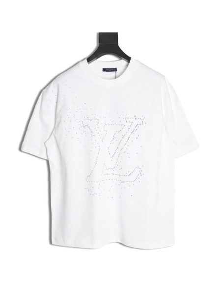 Louis Vuitton small airplane printed letter logo short sleeves,cheap Louis Vuitton