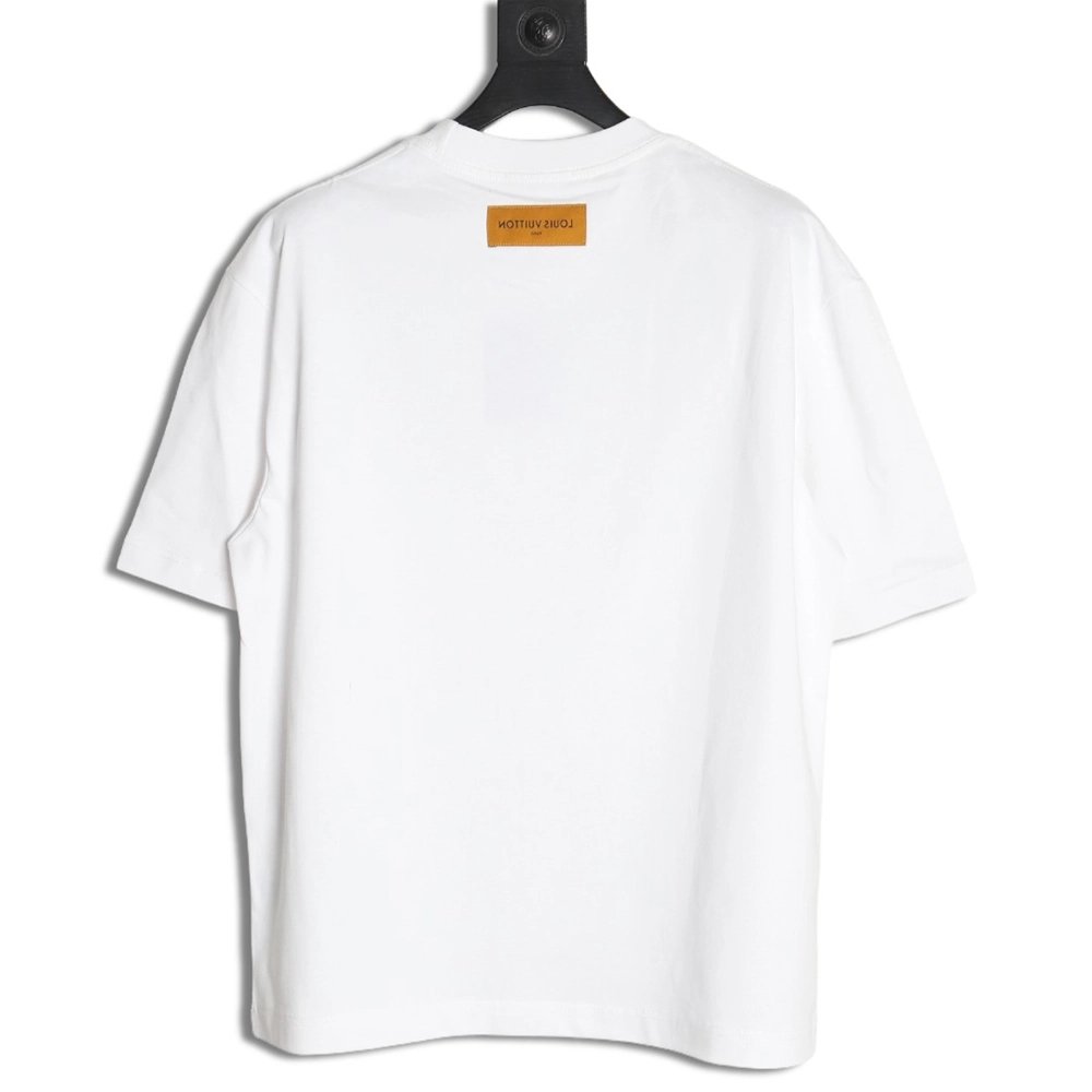 Louis Vuitton small airplane printed letter logo short sleeves,cheap Louis Vuitton