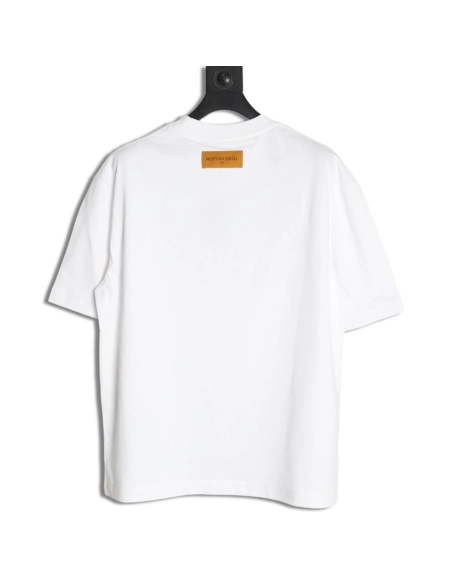 Louis Vuitton small airplane printed letter logo short sleeves,cheap Louis Vuitton