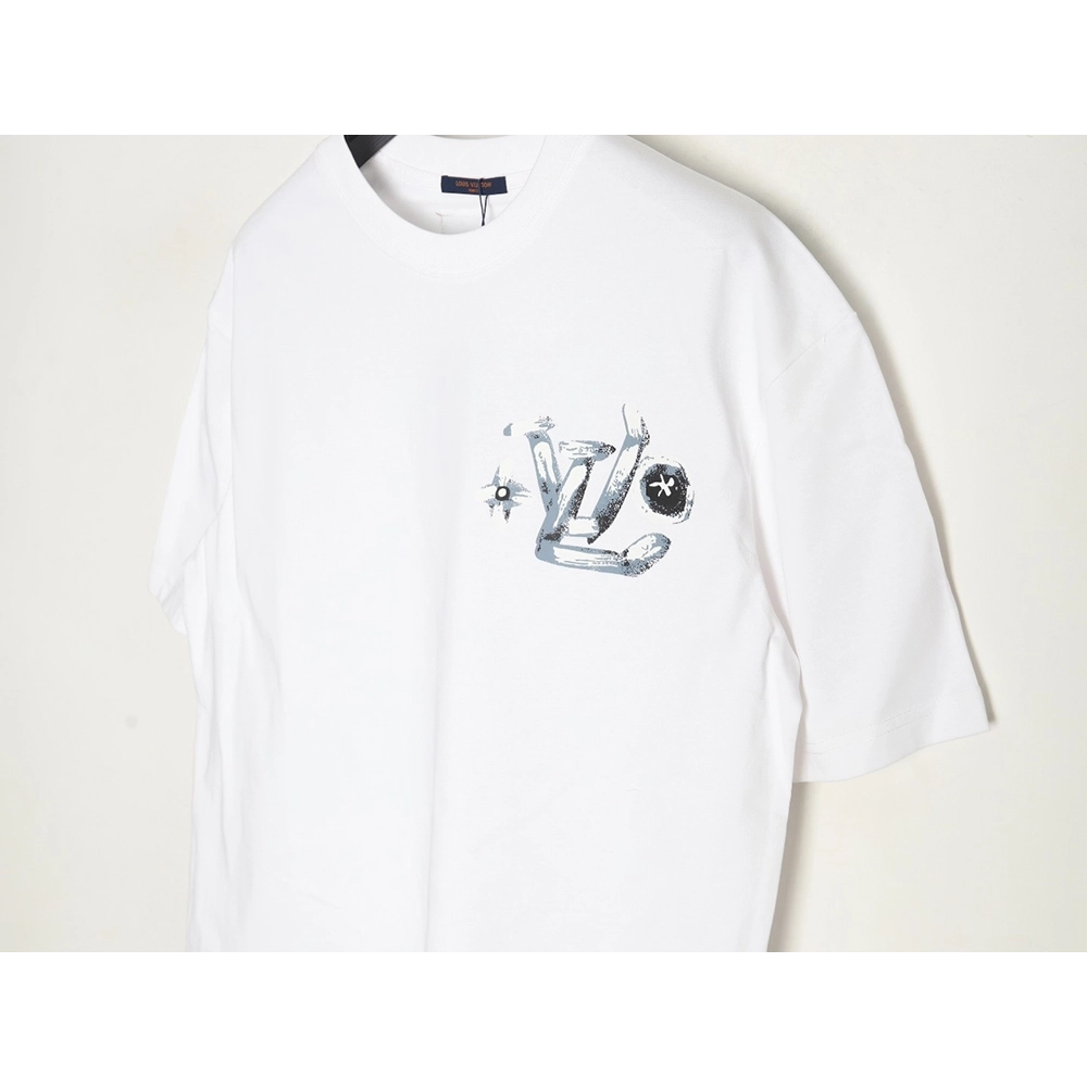 Louis Vuitton handpainted graffiti lettering print short sleeves,cheap Louis Vuitton