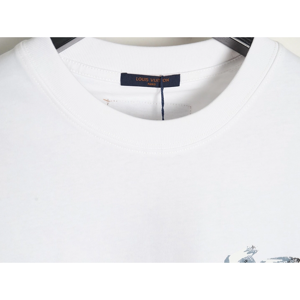 Louis Vuitton handpainted graffiti lettering print short sleeves,cheap Louis Vuitton