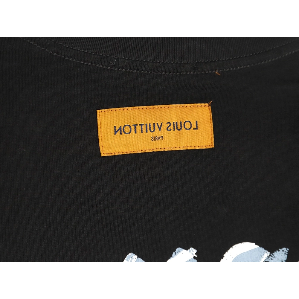 Louis Vuitton handpainted graffiti lettering print short sleeves,cheap Louis Vuitton