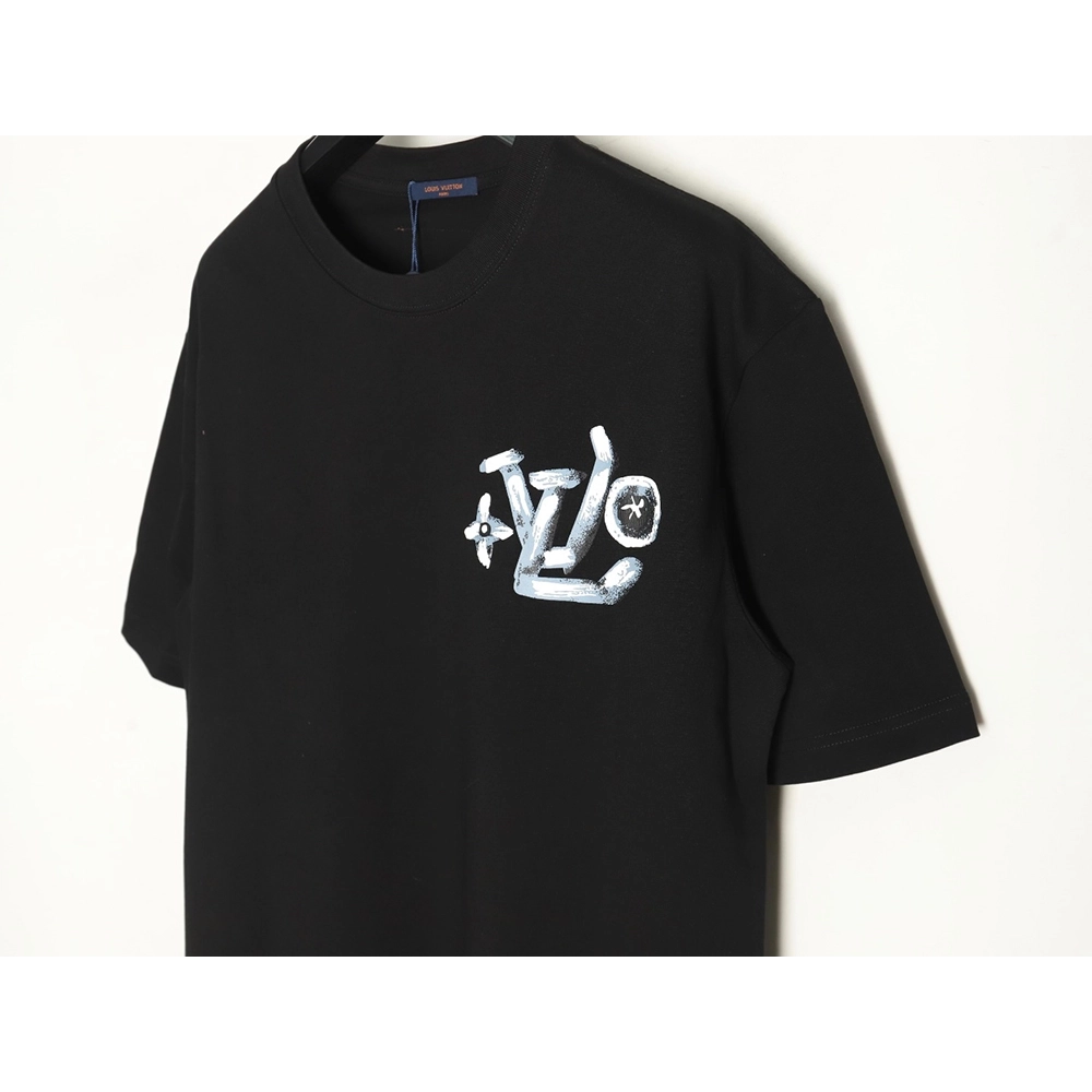 Louis Vuitton handpainted graffiti lettering print short sleeves,cheap Louis Vuitton