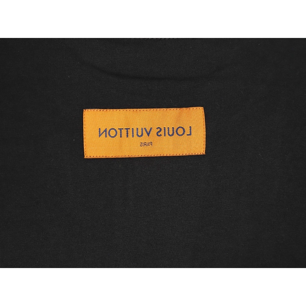 Louis Vuitton collar graffiti letters printed large logo shortsleeved Tshirt,cheap Louis Vuitton