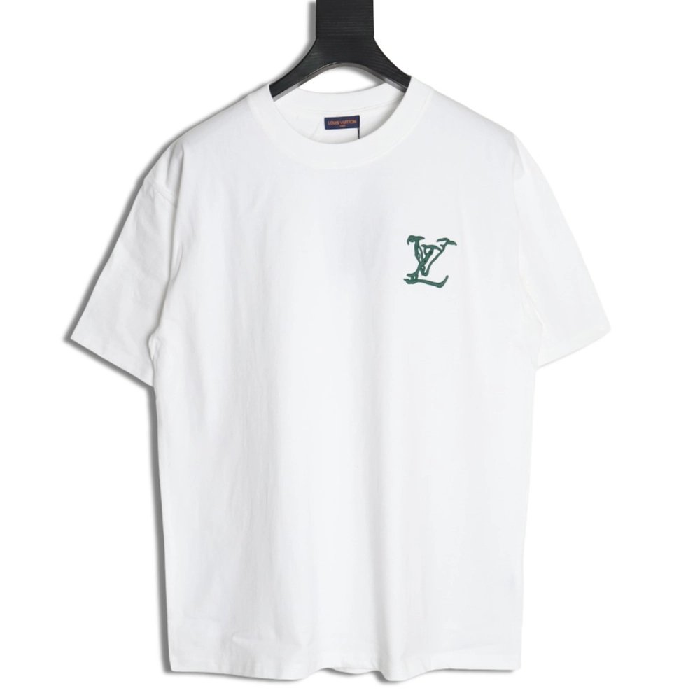 Louis Vuitton embroidered logo badge shortsleeved Tshirt,cheap Louis Vuitton