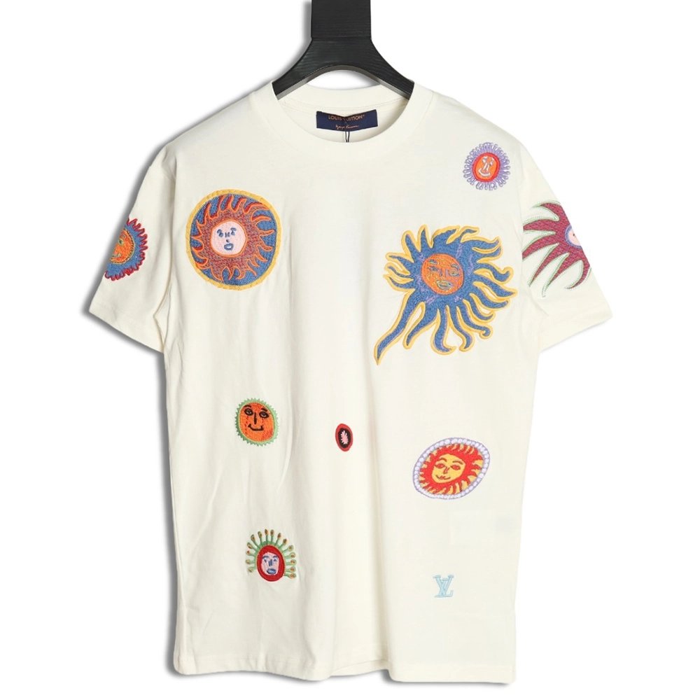 Louis Vuitton Sunfish embroidered shortsleeved Tshirt,cheap Louis Vuitton