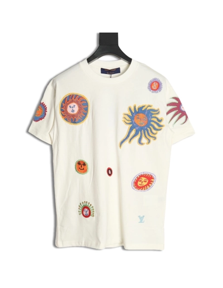 Louis Vuitton Sunfish embroidered shortsleeved Tshirt,cheap Louis Vuitton