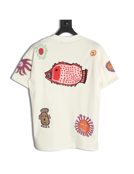 Louis Vuitton Sunfish embroidered shortsleeved Tshirt,cheap Louis Vuitton