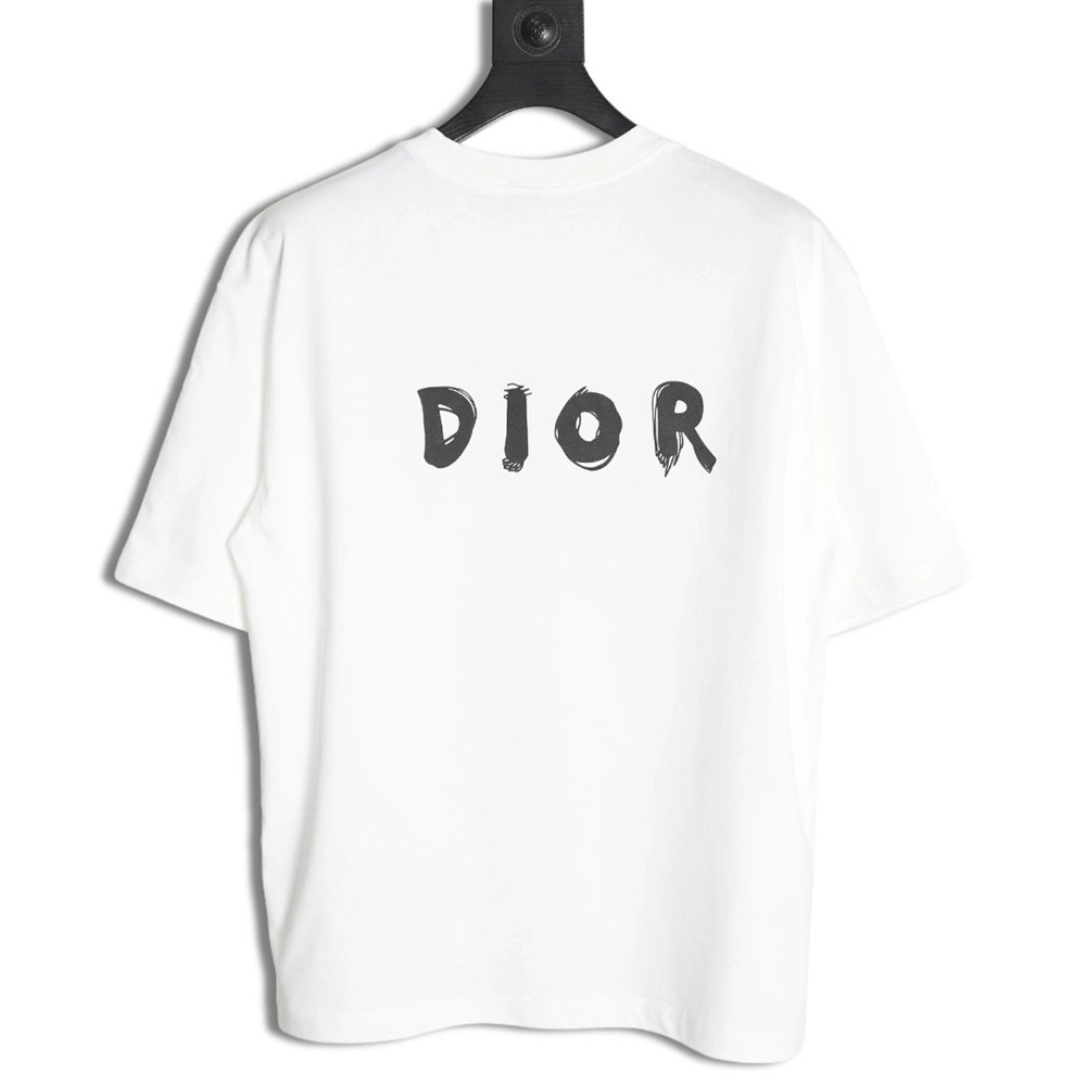 Dior Dragon Printed Letter Short Sleeve TShirt,cheap Dior