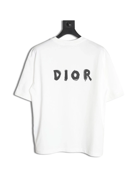 Dior Dragon Printed Letter Short Sleeve TShirt,cheap Dior