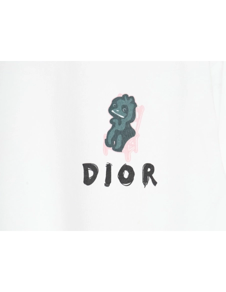 Dior Dragon Printed Letter Short Sleeve TShirt,cheap Dior