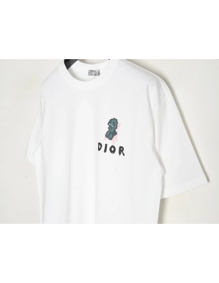 Dior Dragon Printed Letter Short Sleeve TShirt,cheap Dior