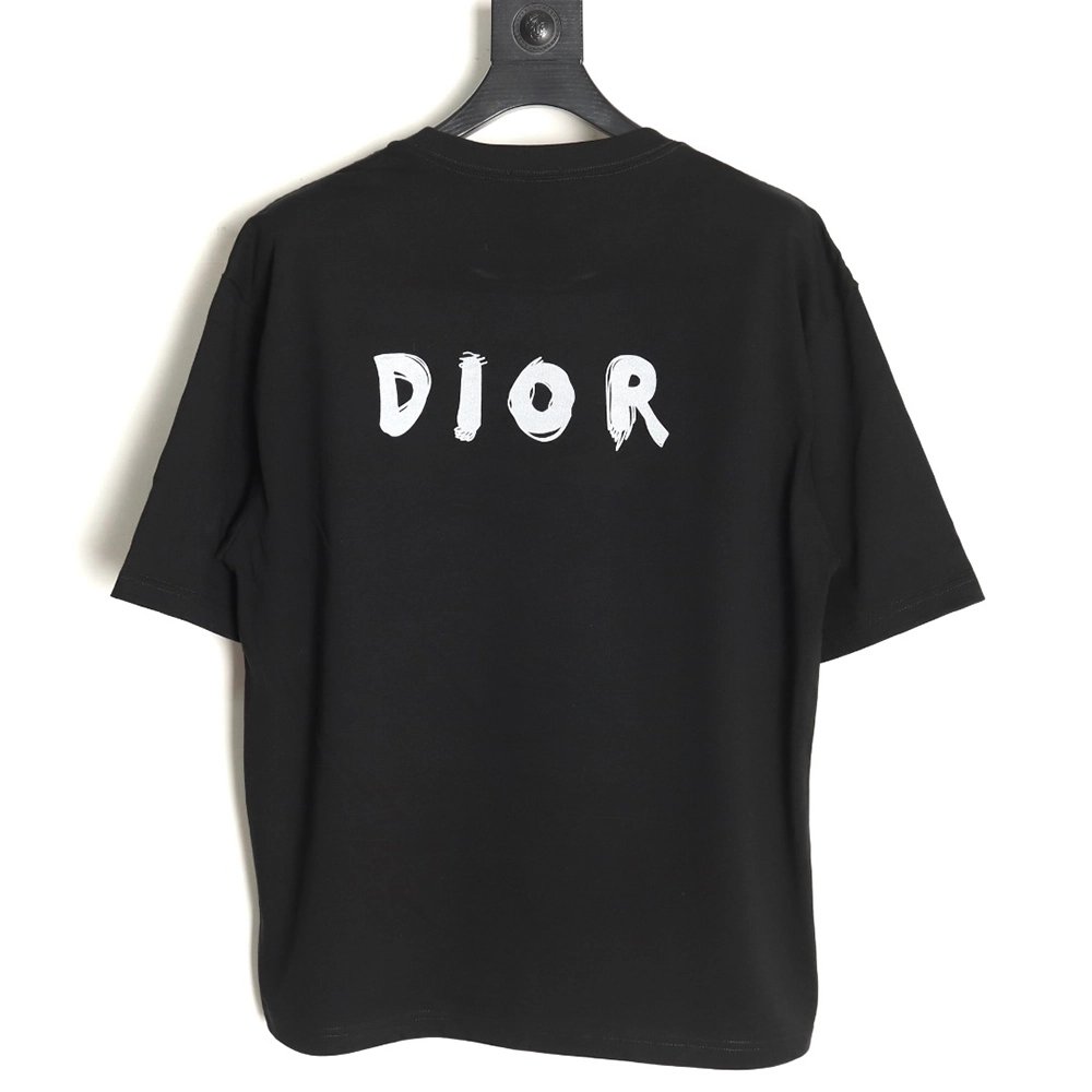 Dior Dragon Printed Letter Short Sleeve TShirt,cheap Dior