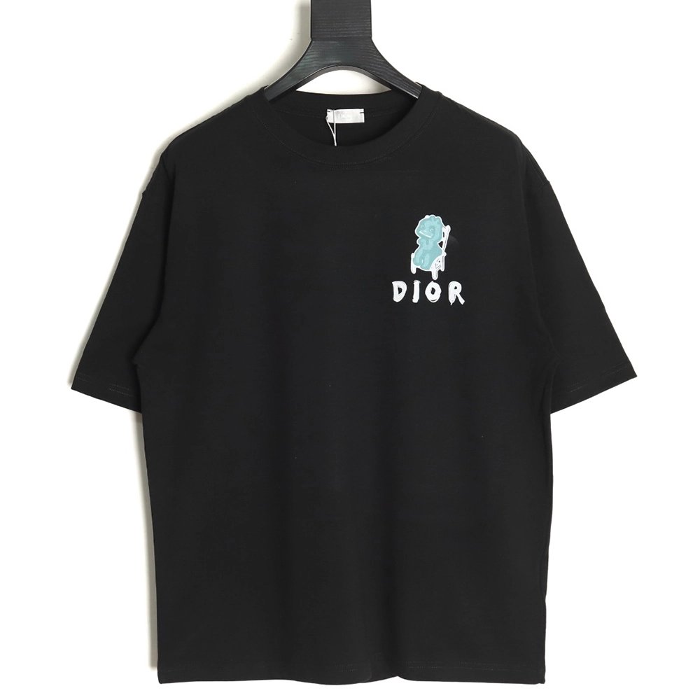Dior Dragon Printed Letter Short Sleeve TShirt,cheap Dior