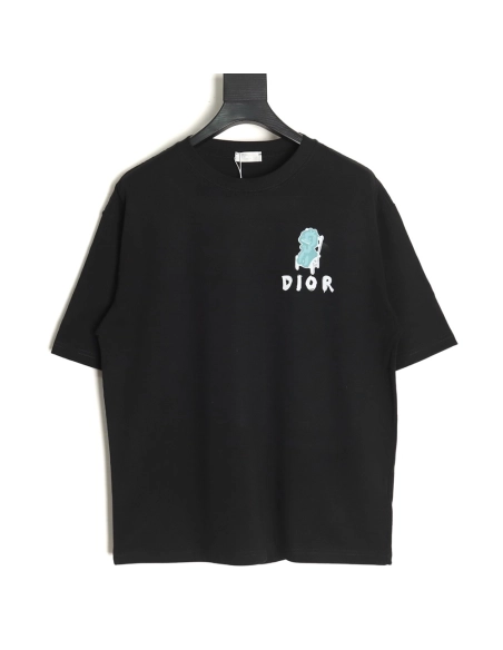 Dior Dragon Printed Letter Short Sleeve TShirt,cheap Dior