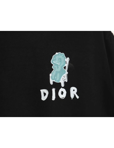 Dior Dragon Printed Letter Short Sleeve TShirt,cheap Dior